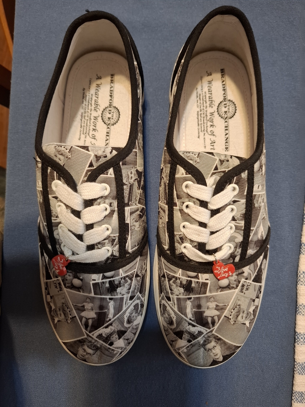 The Bradford Exchange White Canvas Slip-On with Black Print